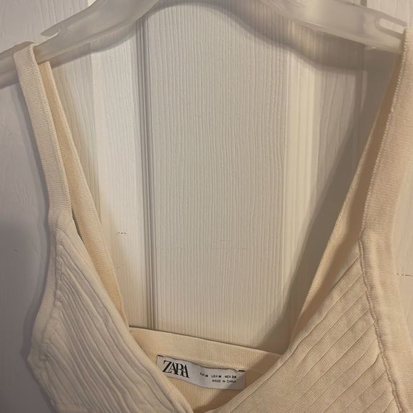 NWOT Zara Knit Cream Tank NWOT Medium - Picture 2 of 5